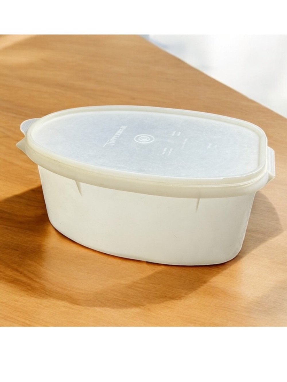 Vintage Tupperware Flavor Saver Ham Chicken Meat Keeper Container Clear